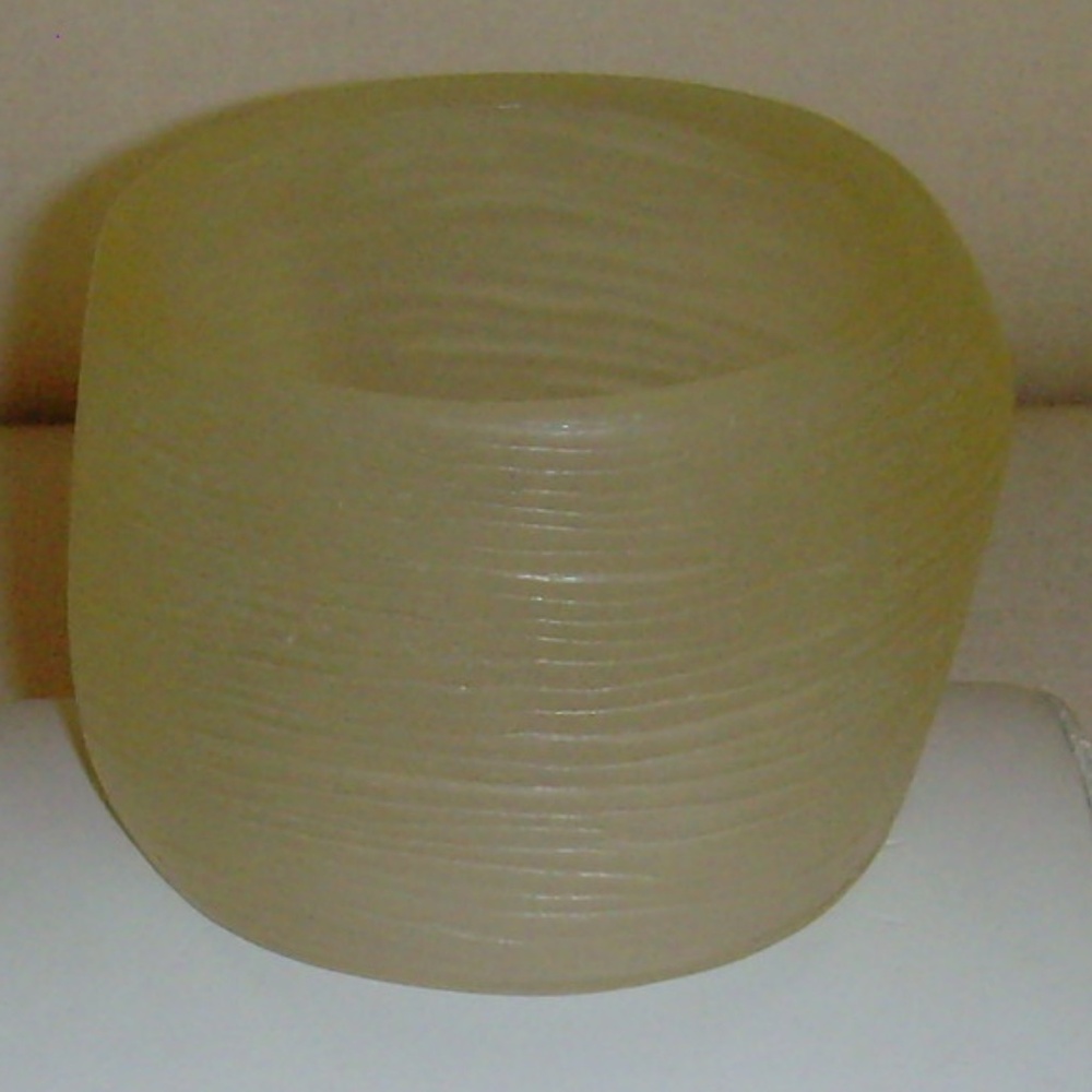 Frosted Lucite Wide Bangle Style Bracelet